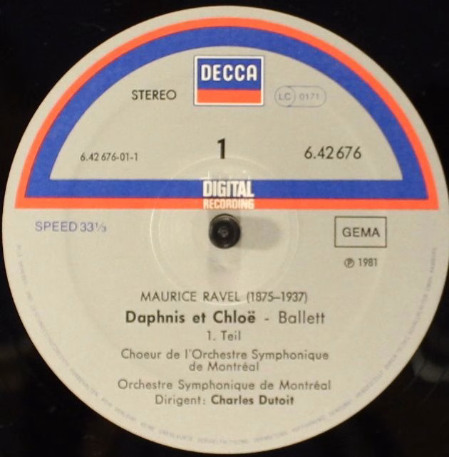 DECCA 6.42676 AZ - Maurice Ravel, Chœur De L'Orchestre Symphoniq - Image 3