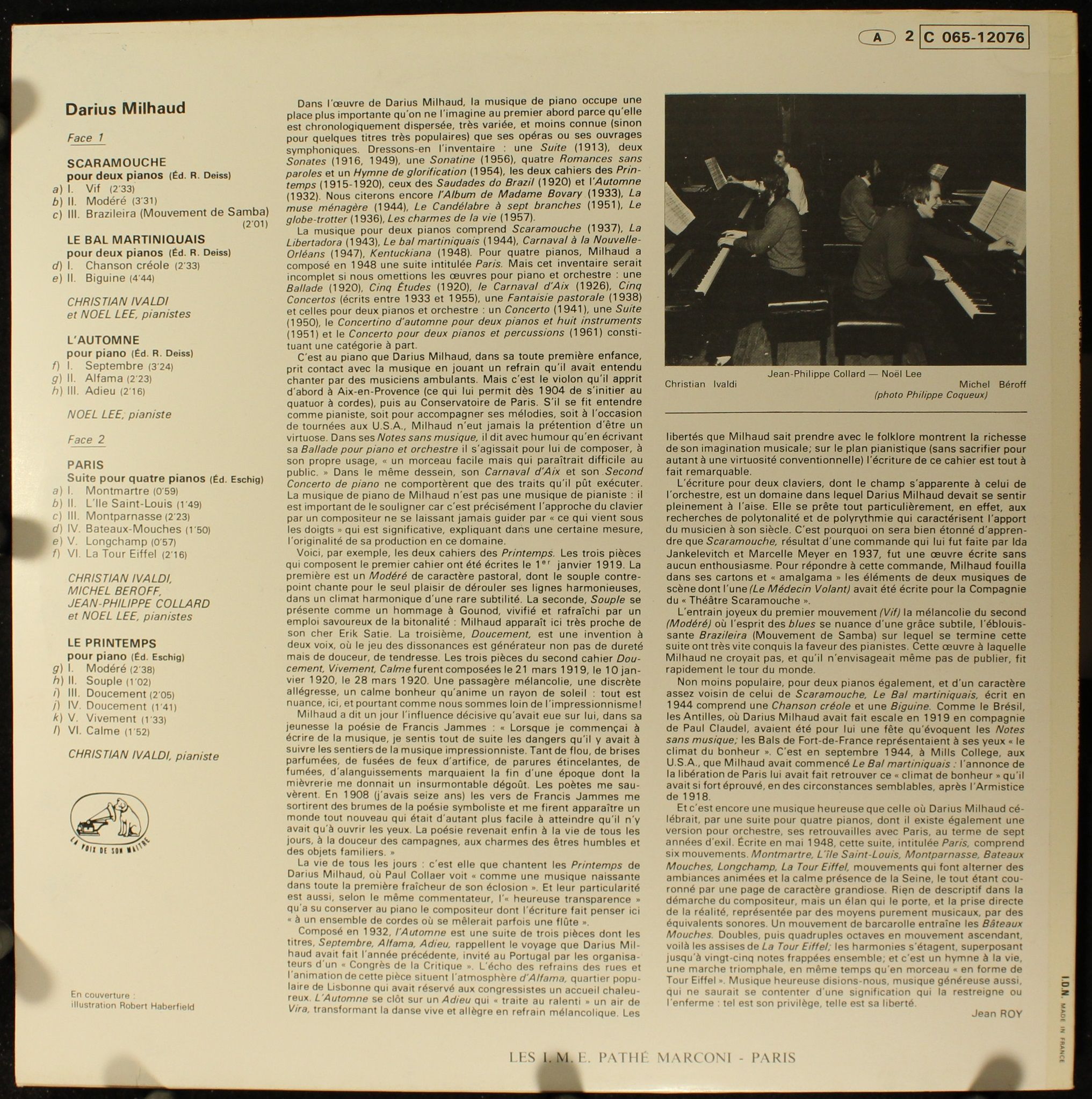 La Voix De Son Maître 2C 065-12076 - Darius Milhaud, Christian I - Image 2