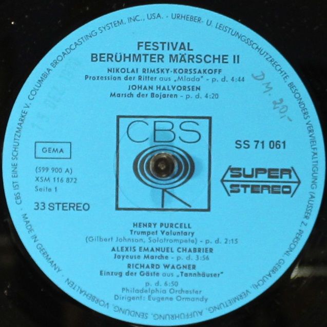 CBS SS 71 061 - Eugene Ormandy, The Philadelphia Orchestra - Fes - Image 3