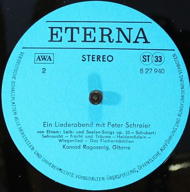 Eterna 8 27 940 - Peter Schreier, Konrad Ragossnig - Ein Liedera - Image 4