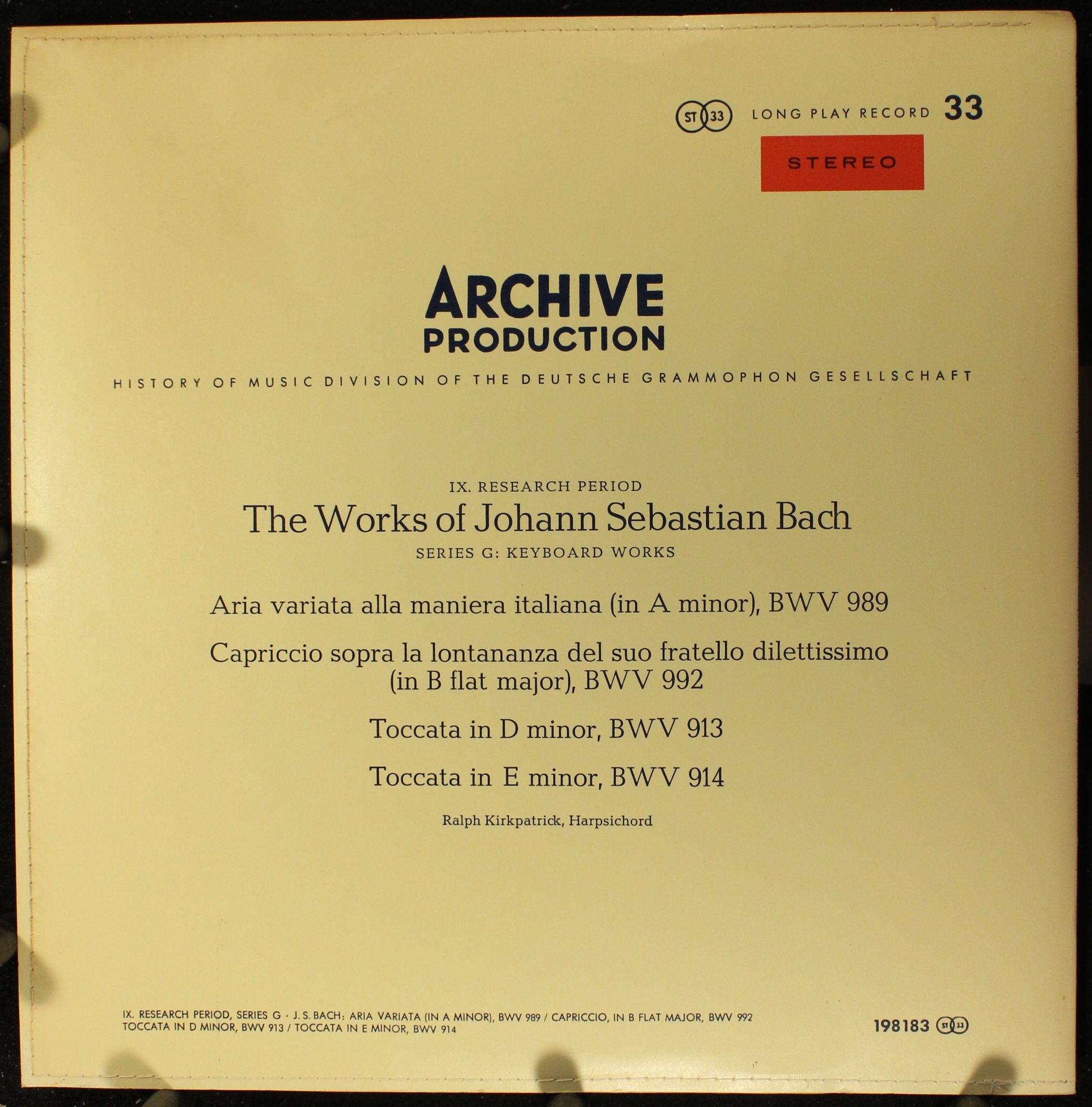 Archiv Produktion 198 183 - Johann Sebastian Bach, Ralph Kirkpat - Image 2