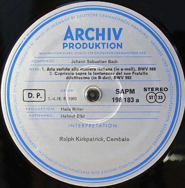 Archiv Produktion 198 183 - Johann Sebastian Bach, Ralph Kirkpat - Image 9
