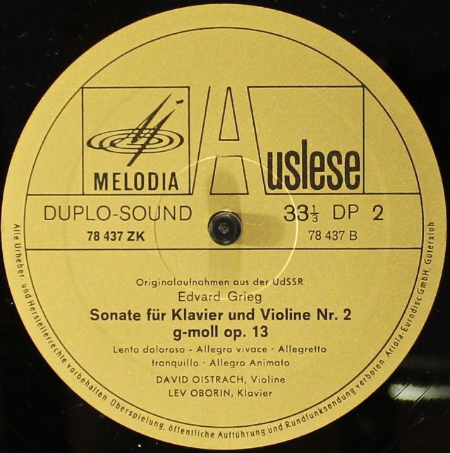 Eurodisc 78 437 ZK - David Oistrach, Lev Oborin, Franz Schubert, - Image 4