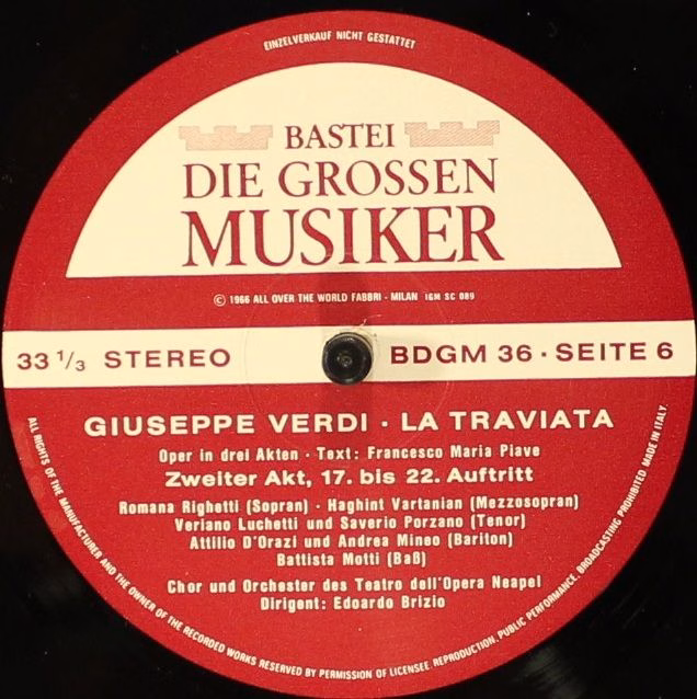 Bastei BDGM 36 - Giuseppe Verdi - La Traviata (Giuseppe Verdi 2. - Image 6