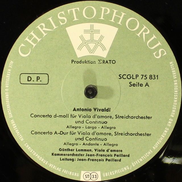 Christophorus CGLP 75 830 - Antonio Vivaldi - Concerti Für Viola - Image 3