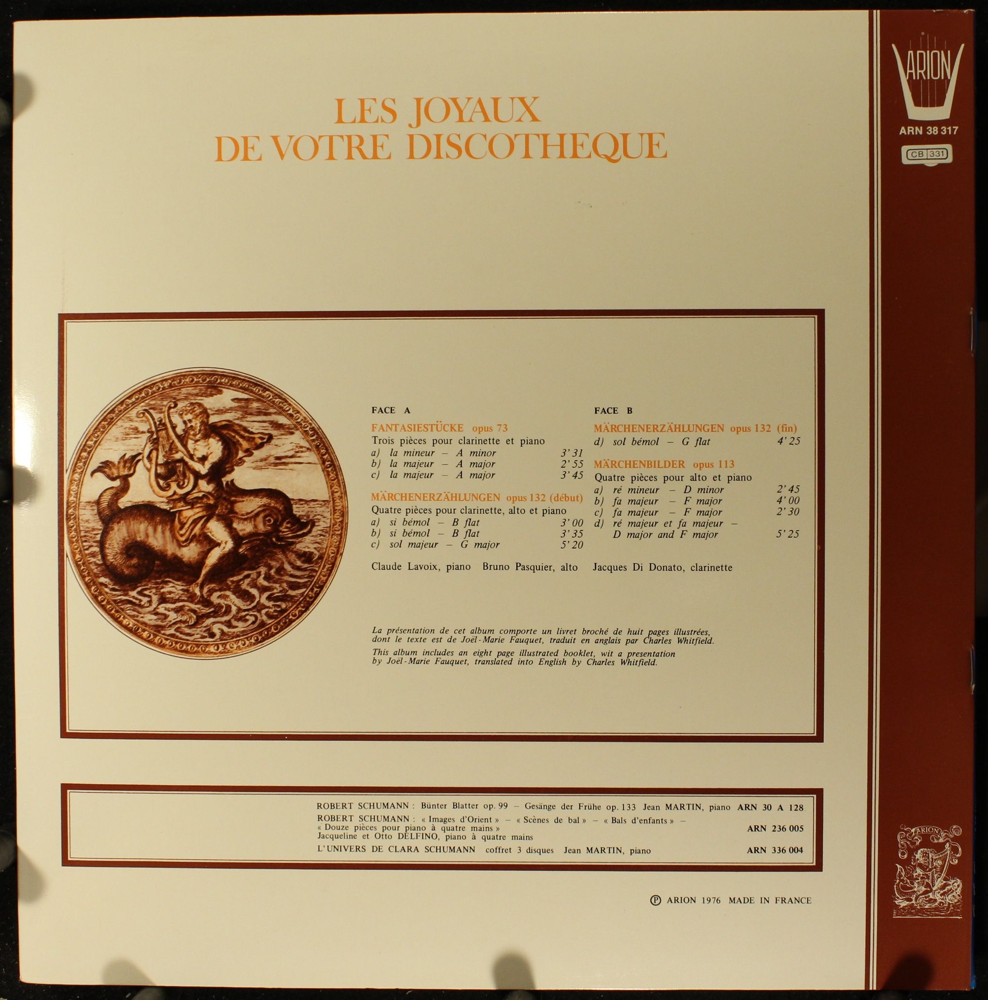 ARION ARN 38 317 - Robert Schumann, Claude Lavoix, Bruno Pasquie - Image 2