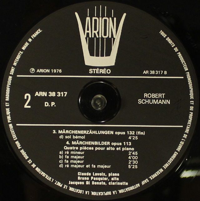 ARION ARN 38 317 - Robert Schumann, Claude Lavoix, Bruno Pasquie - Image 6