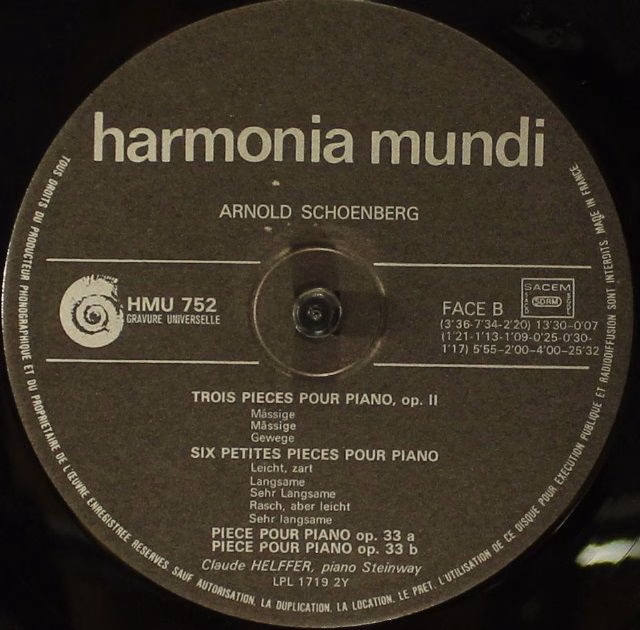 Harmonia Mundi HMU 752 - Arnold Schoenberg, Claude Helffer - Int - Image 4