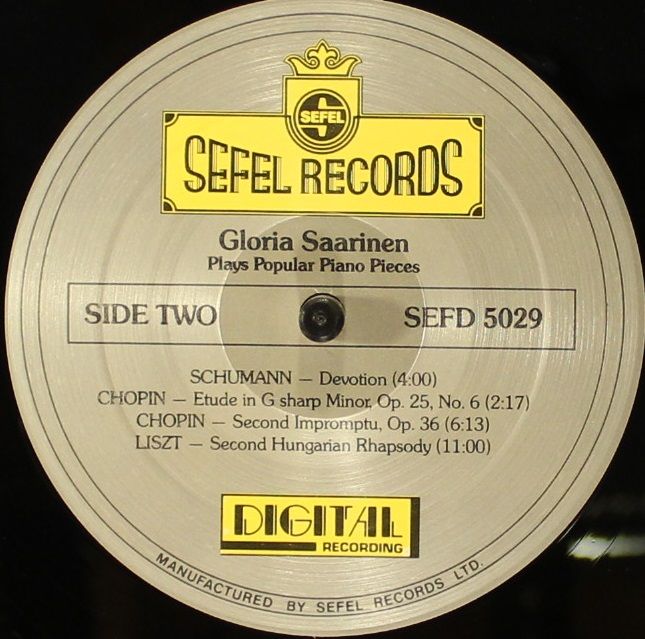 Sefel Records SEFD 5029 - Gloria Saarinen - Gloria Saarinen Play - Image 6