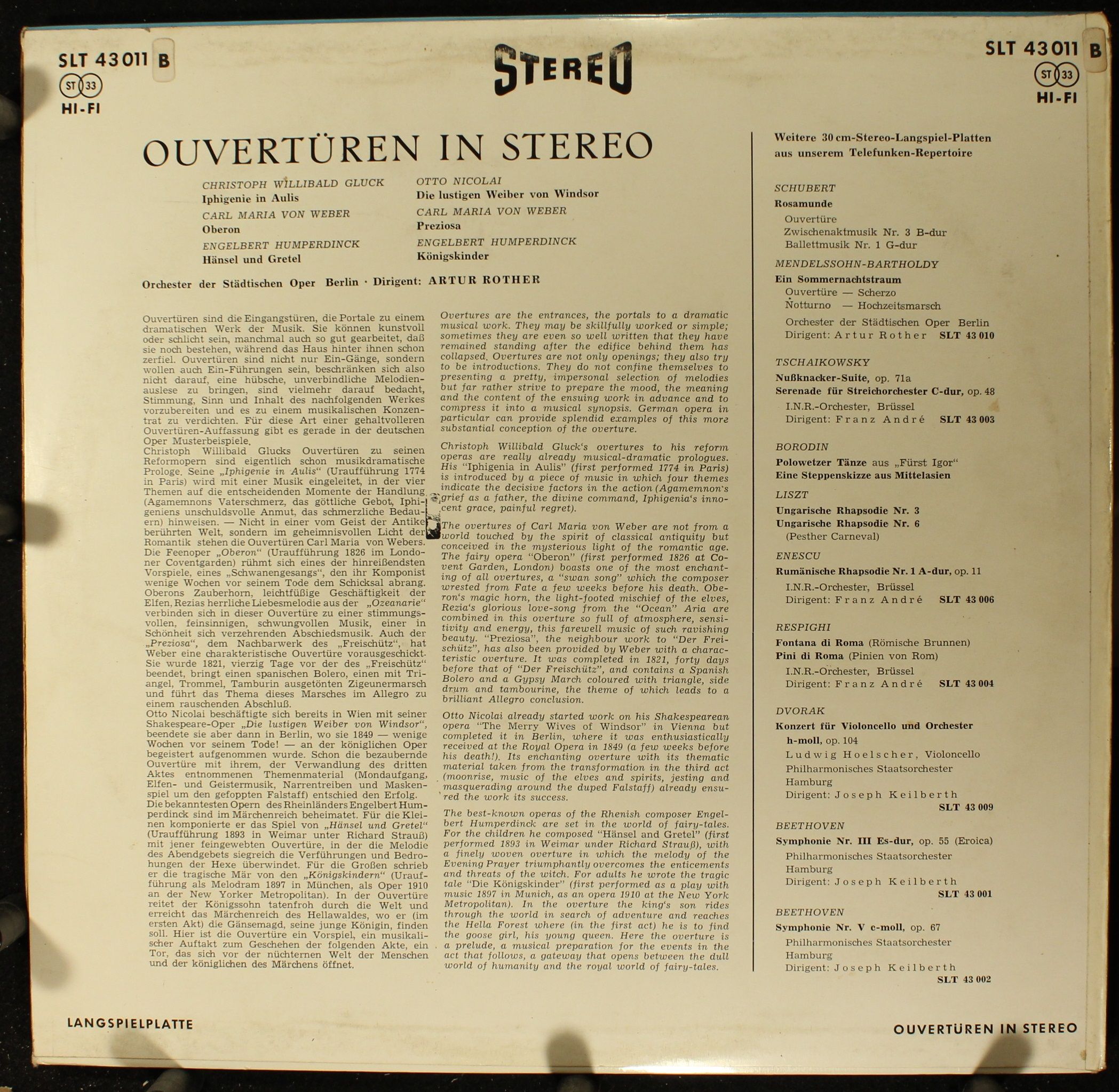 Telefunken SLT 43011-B - Christoph Willibald Gluck, Carl Maria v - Image 2