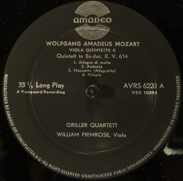 Amadeo AVRS 6220 - Wolfgang Amadeus Mozart - Quintette Es-dur, K - Image 3
