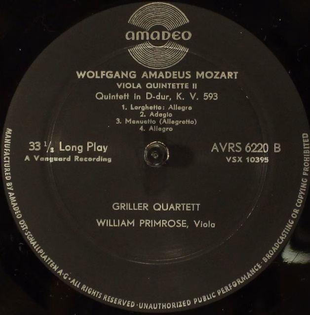 Amadeo AVRS 6220 - Wolfgang Amadeus Mozart - Quintette Es-dur, K - Image 4
