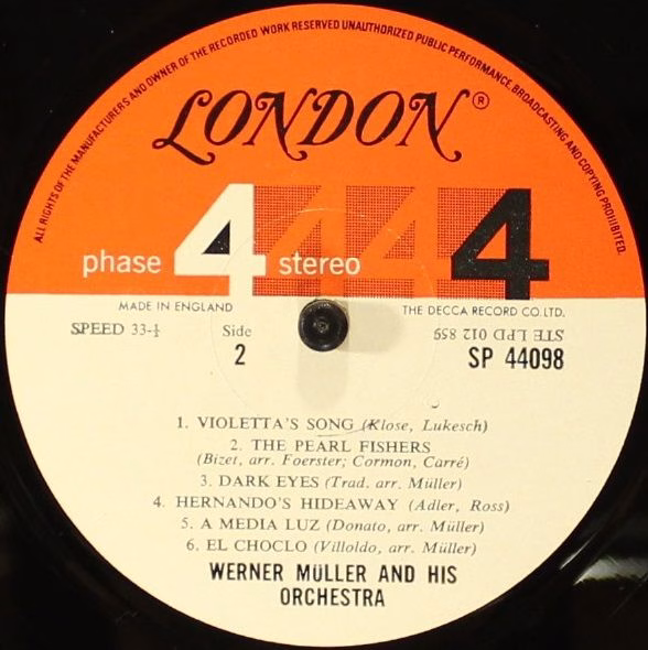London Records SP 44098 - Werner Müller Und Sein Orchester - Spe - Image 6