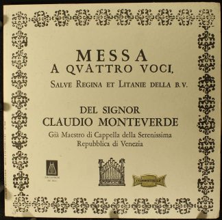 arcophon AM 6610 - Claudio Monteverdi - Messa A Qvattro Voci, Sa