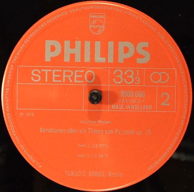 Philips 9500 066 - Johannes Brahms, Claudio Arrau - Piano Sonata - Image 4