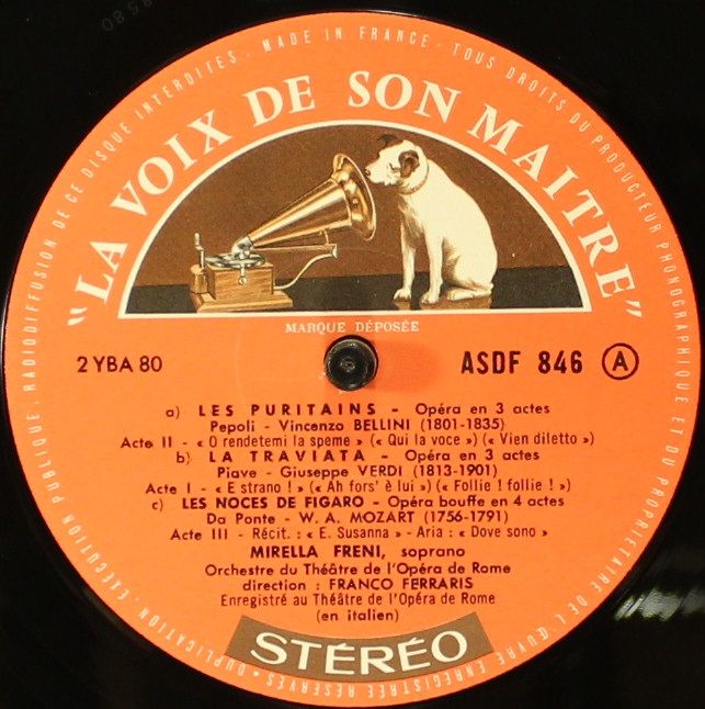 La Voix De Son Maître ASDF 846 - Mirella Freni, Orchestra Del Te - Image 3