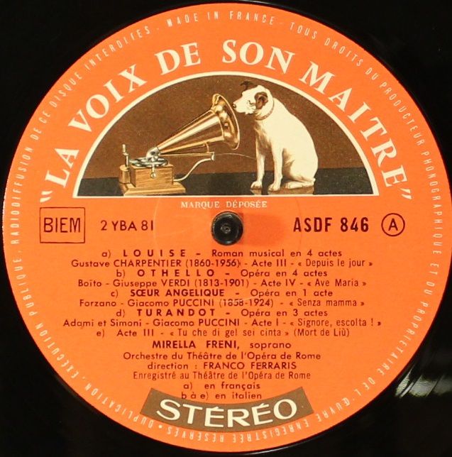 La Voix De Son Maître ASDF 846 - Mirella Freni, Orchestra Del Te - Image 4