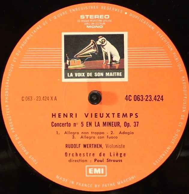 His Master's Voice 4C 063-23424 - Henri Vieuxtemps, Rudolf Werth - Image 3
