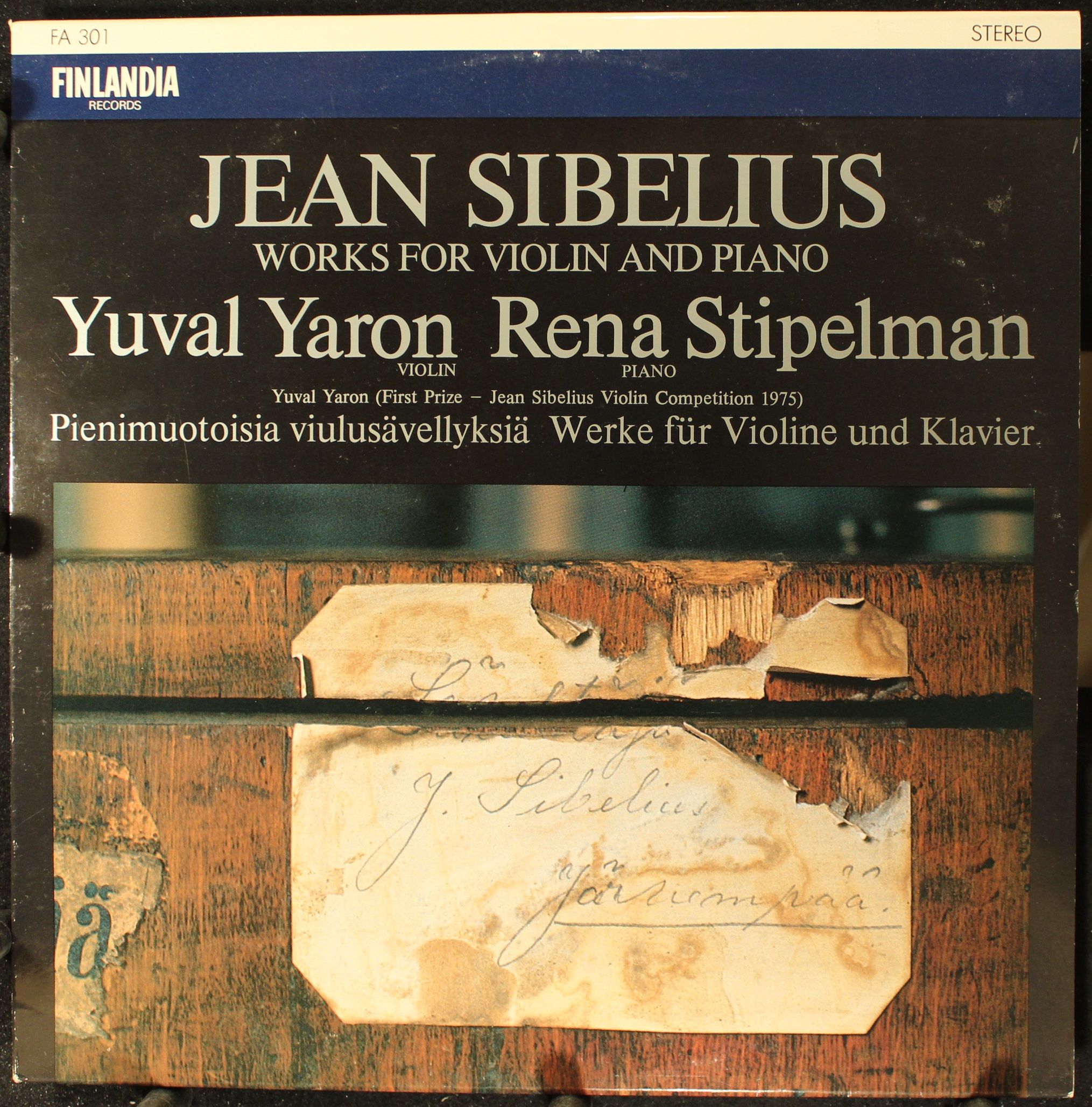 Finlandia Records FA 301 - Jean Sibelius, Yuval Yaron, Rena Stip