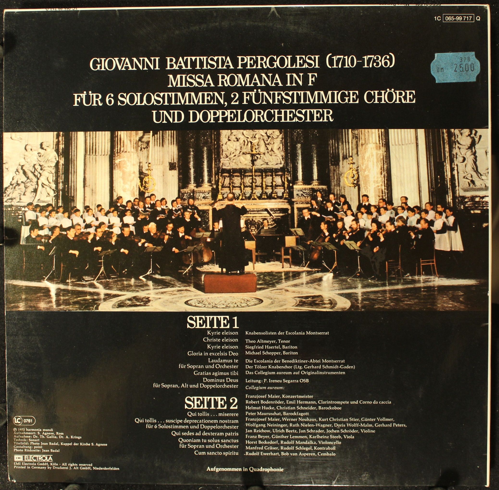 Deutsche Harmonia Mundi 1C 065-99 717 Q - Giovanni Battista Perg - Image 2