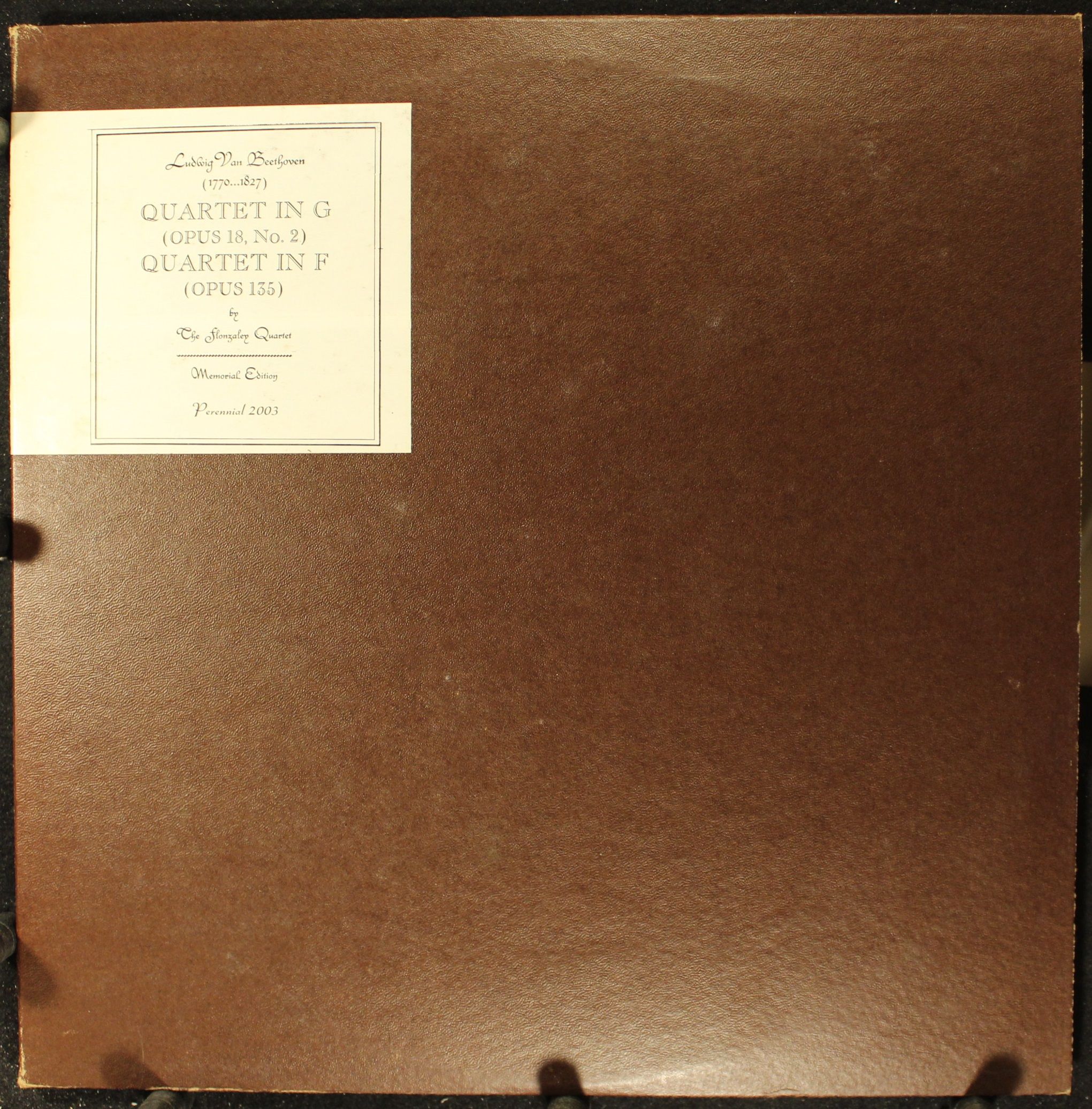 Perennial Records (3) 2003 - Ludwig van Beethoven, Flonzaley Qua