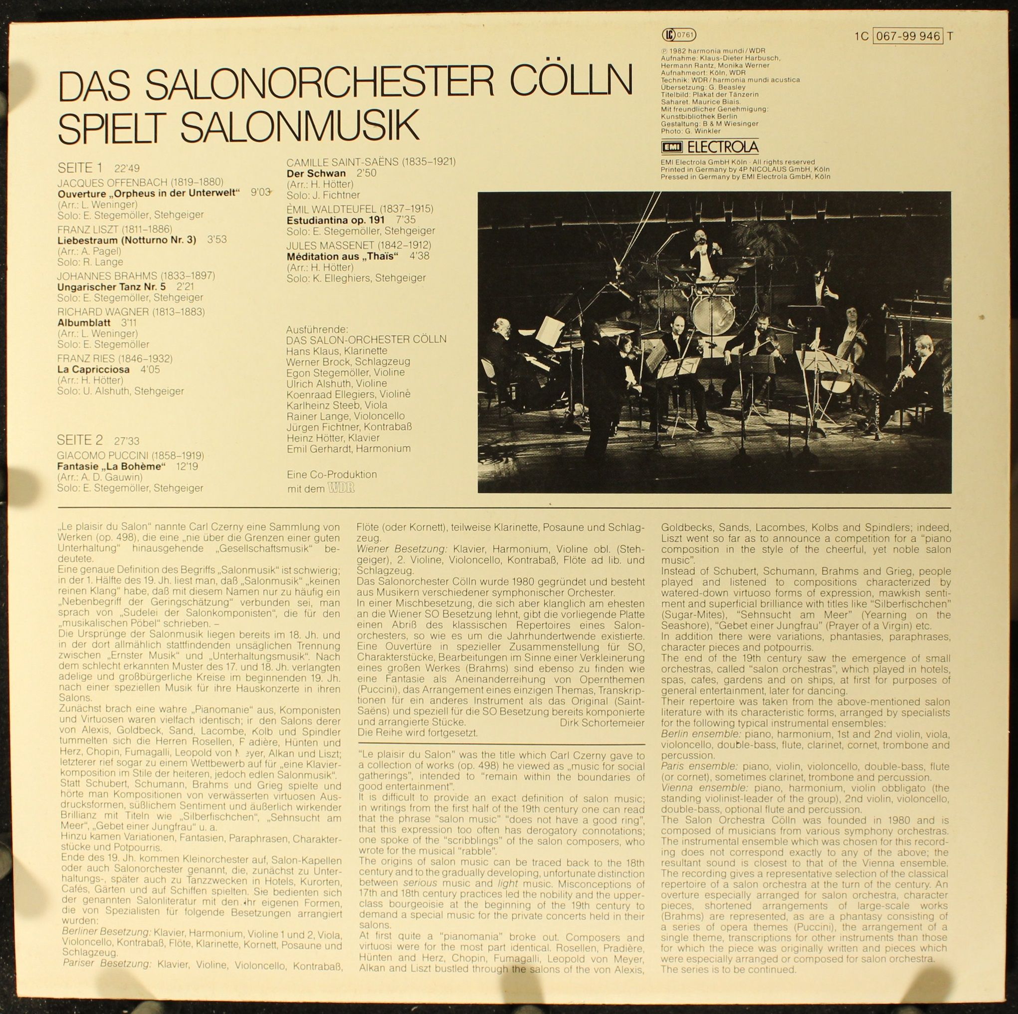 Deutsche Harmonia Mundi 1C 067 1999461 - Das Salonorchester Cöll - Image 2