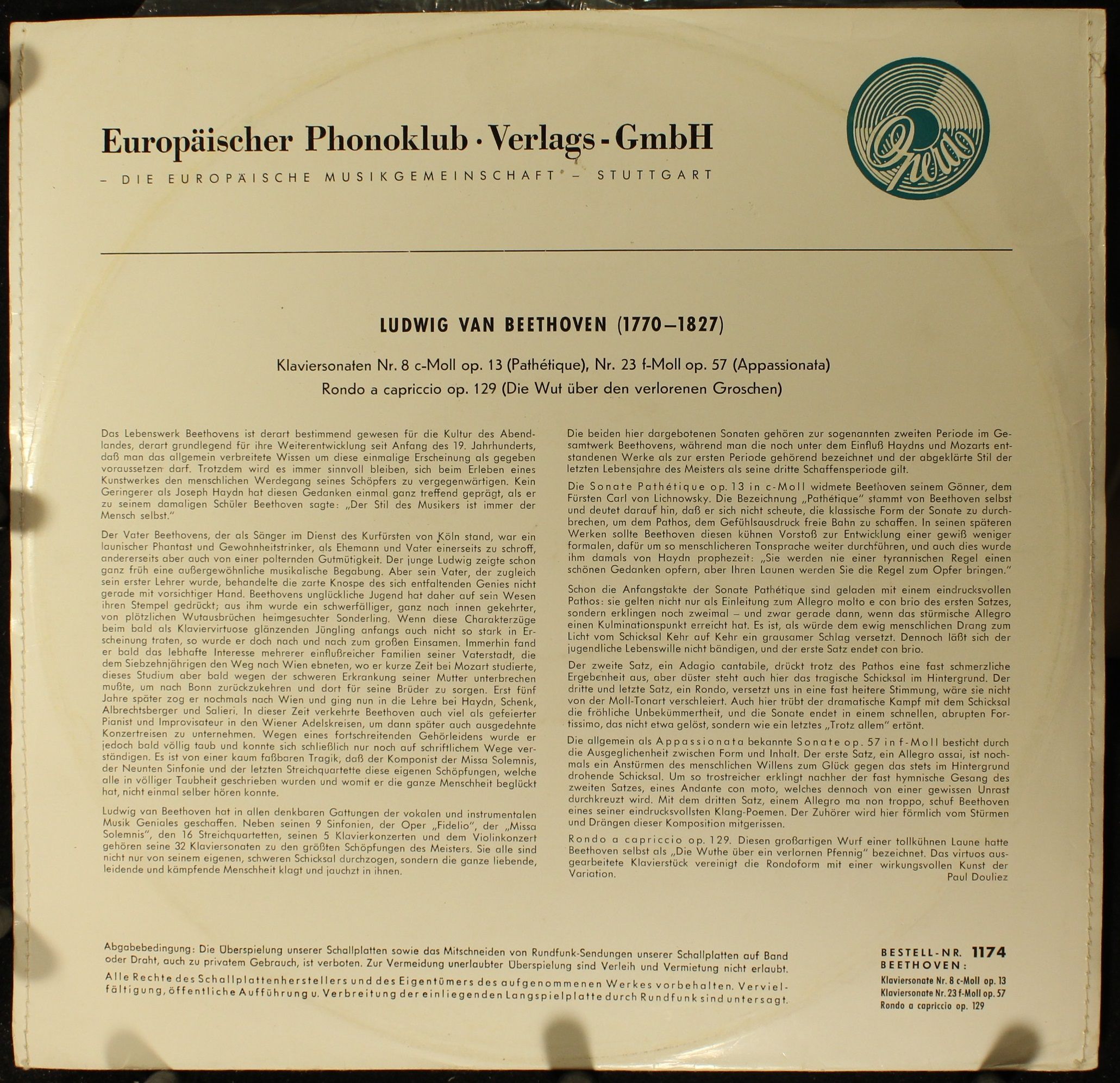 Opera 1174 - Ludwig van Beethoven, Hans-Erich Riebensahm - Sonat - Image 2