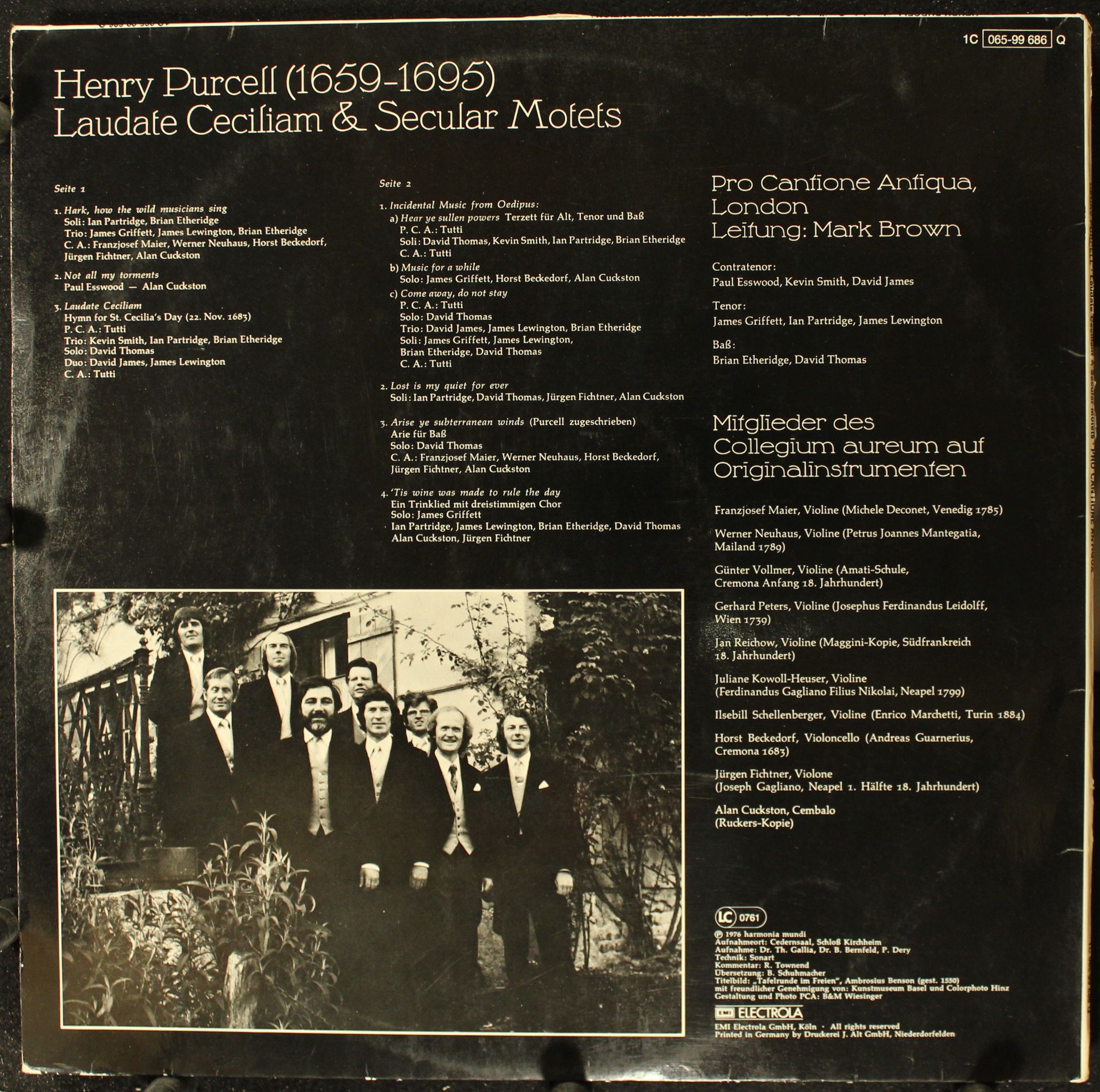 Deutsche Harmonia Mundi 1C 065-99 686 Q - Henry Purcell, Pro Can - Image 2