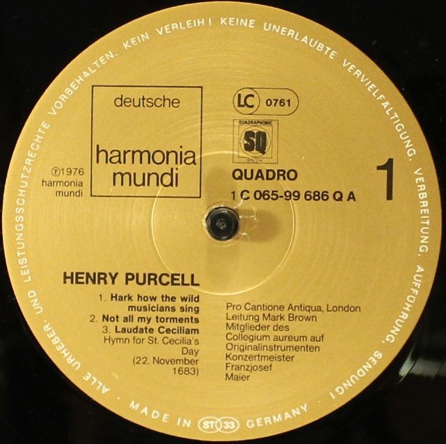Deutsche Harmonia Mundi 1C 065-99 686 Q - Henry Purcell, Pro Can - Image 5