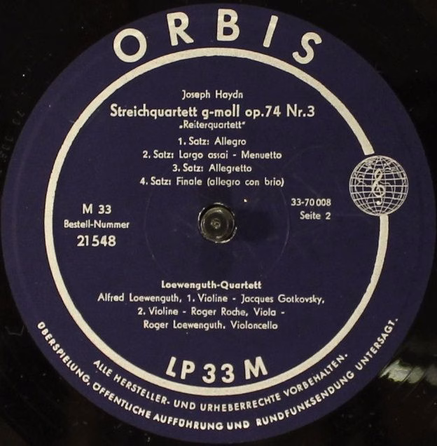 Orbis 21548 - Joseph Haydn, Quatuor Loewenguth - Streichquartett - Image 4