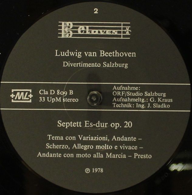 Claves D 809 - Ludwig van Beethoven, Divertimento Salzburg - Sep - Image 6