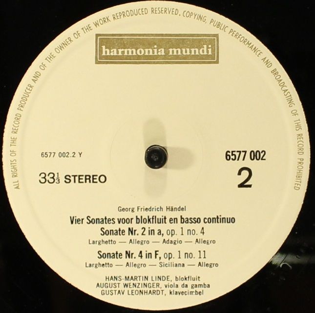 Harmonia Mundi 6577 002 - Georg Friedrich Händel, Hans-Martin Li - Image 3