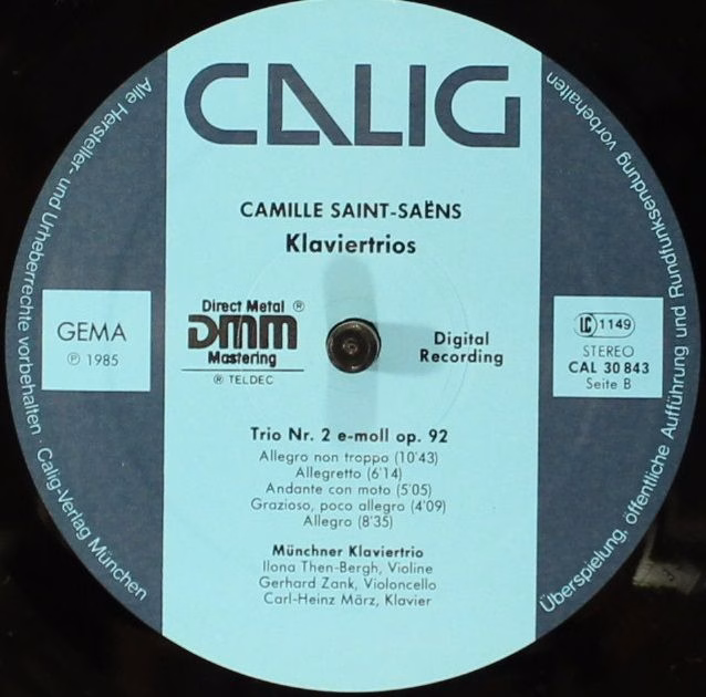 Calig CAL 30 843 - Camille Saint-Saëns, Münchner Klaviertrio - K - Image 5