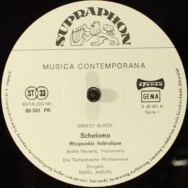 Supraphon 80 501 PK - Ernest Bloch, Jacques Ibert, Ottorino Resp - Image 3