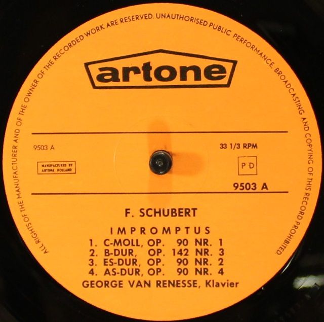 Artone 9503 - Franz Schubert, George Van Renesse - 4 Impromptus - Image 3