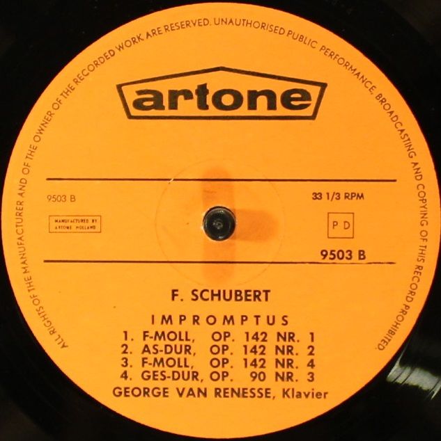 Artone 9503 - Franz Schubert, George Van Renesse - 4 Impromptus - Image 4