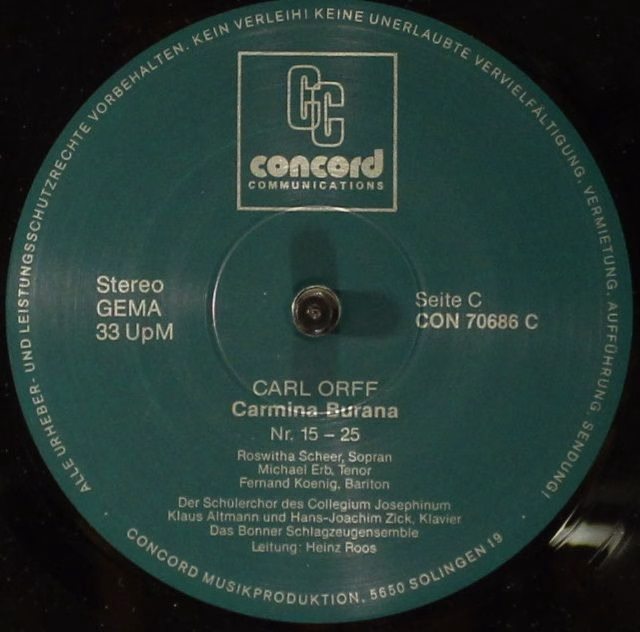 Concord Communications CON 70686 - Carl Orff, Heinz Roos - Carmi - Image 7