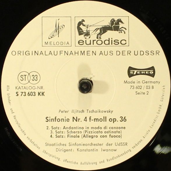 Eurodisc S 73 603 KK - Pyotr Ilyich Tchaikovsky, Russian State S - Image 3
