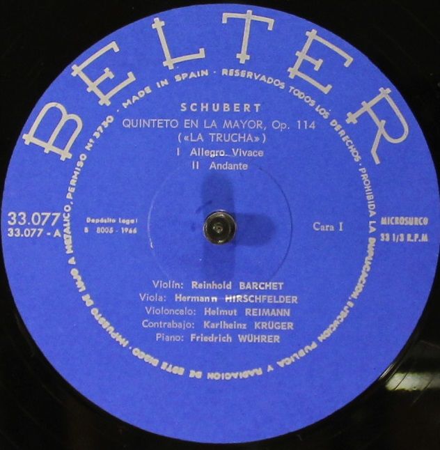 Belter 33.077 - Franz Schubert - Quinteto En La "La Trucha" - Image 3
