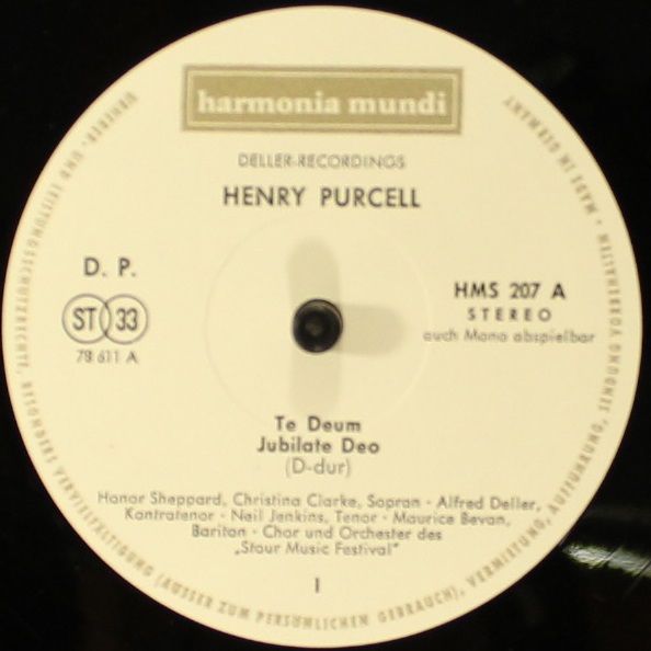 Harmonia Mundi HMS 207 - Henry Purcell, Deller Consort, Alfred D - Image 5