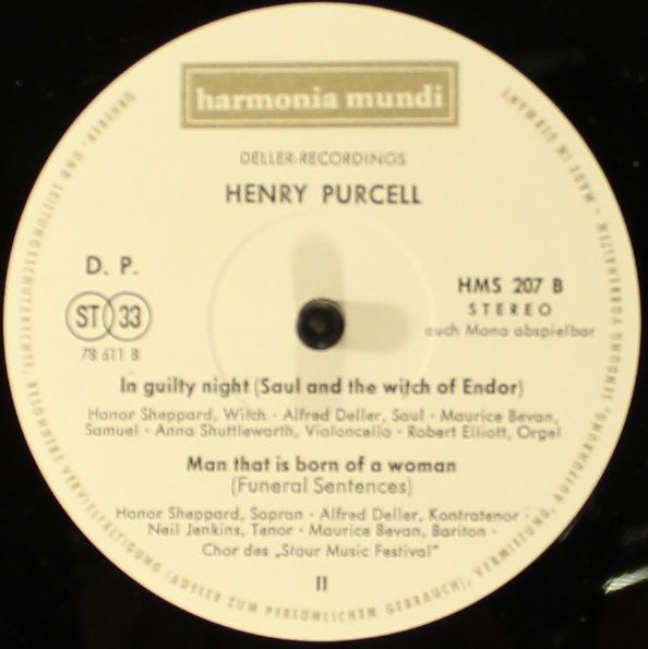 Harmonia Mundi HMS 207 - Henry Purcell, Deller Consort, Alfred D - Image 6