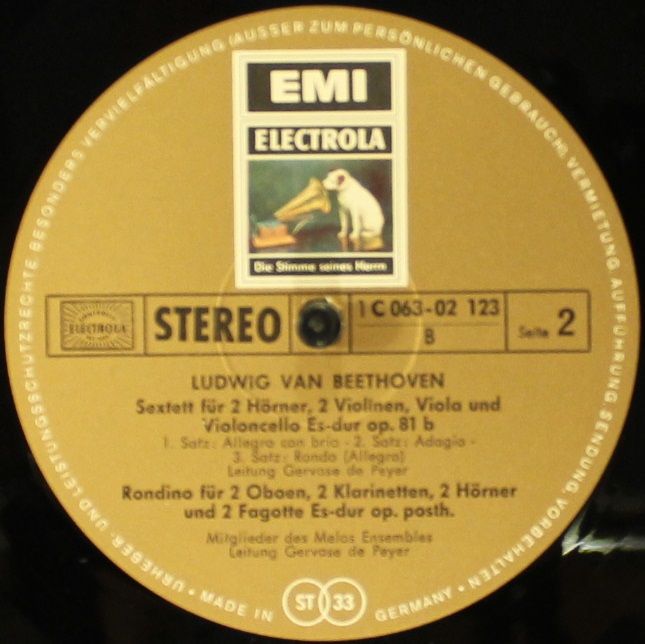 EMI Electrola 1C 063-02 123 - Ludwig van Beethoven, Melos Ensemb - Image 3