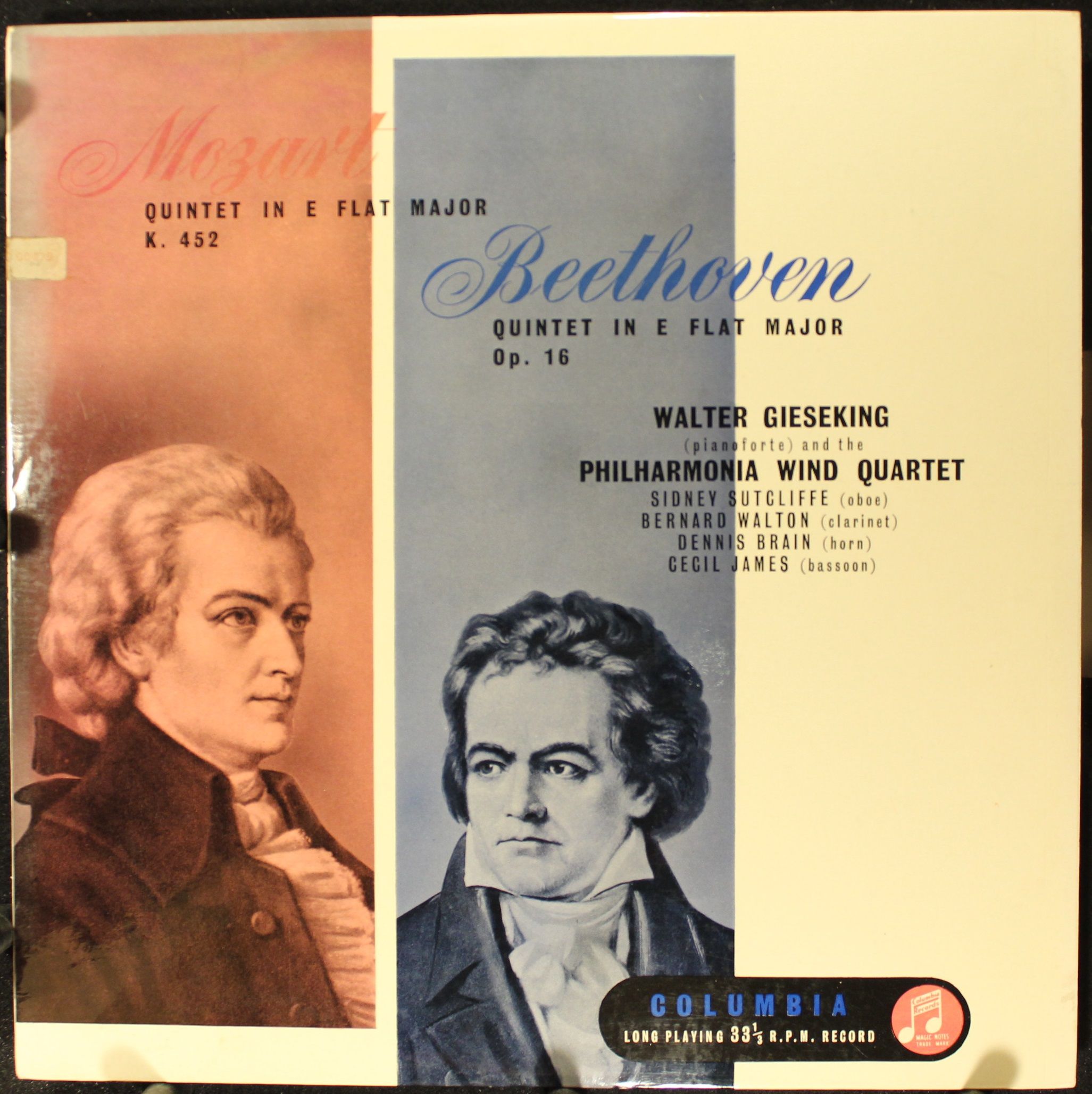 Columbia 33CX 1322 - Wolfgang Amadeus Mozart, Ludwig van Beethov
