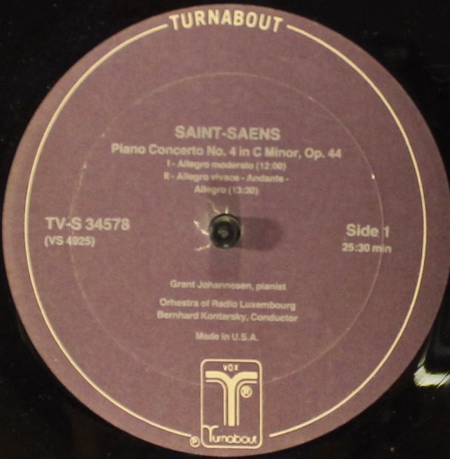 Turnabout TV-S 34578 - Camille Saint-Saëns, Grant Johannesen, Ru - Image 3
