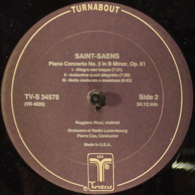 Turnabout TV-S 34578 - Camille Saint-Saëns, Grant Johannesen, Ru - Image 4