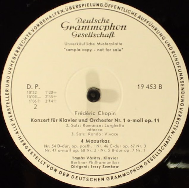 Deutsche Grammophon LPEM 19 453 - Frédéric Chopin, Tamás Vásáry, - Image 3
