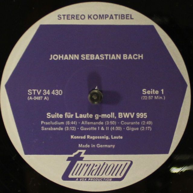Turnabout TV-S 34430 - Johann Sebastian Bach - Bach Suite No. 3 - Image 4