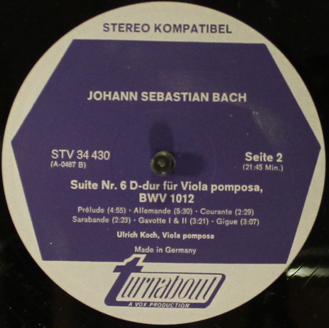 Turnabout TV-S 34430 - Johann Sebastian Bach - Bach Suite No. 3 - Image 5