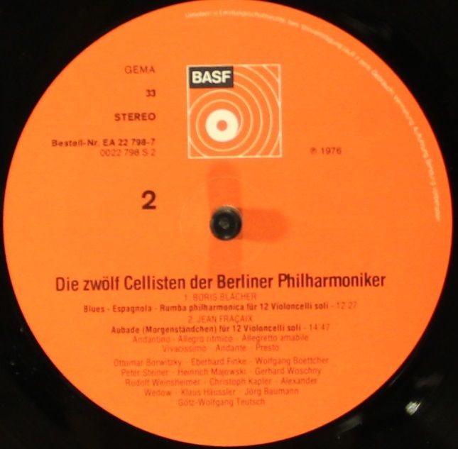BASF EA 227 987 - Die 12 Cellisten Der Berliner Philharmoniker, - Image 6