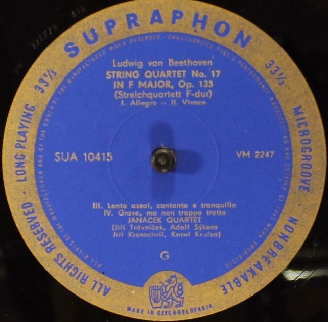 Supraphon SUA 10415 - Ludwig van Beethoven, Janáček Quartet - St - Image 4